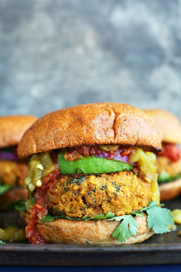 amazing-30-minute-green-chili-veggie-burgers-tender-flavorful-subtly-spiced-and-so-satisfying-vegan-glutenfree-recipe-mexican-healthy-minimalistbaker-easy